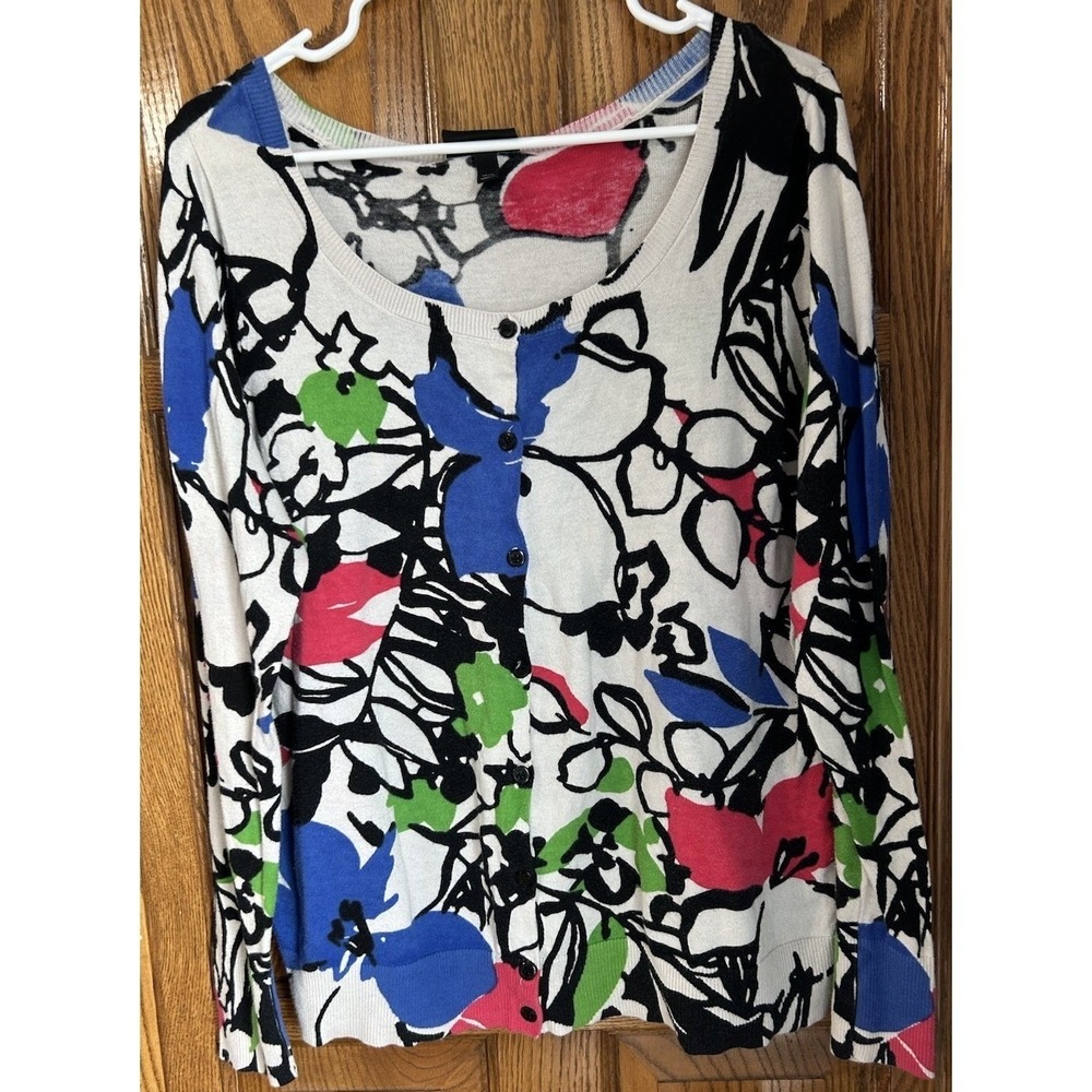 Lane Bryant Cardigan Floral Abstract 14/16‎ Multicolor Women